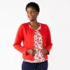 Women's Croft & Barrow® Collarless Knit Jacket 1 Women's Croft & Barrow® Collarless Knit Jacket -Croft & Barrow 5800846 Red
