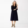 Women's Croft & Barrow® Corduroy Midi Dress -Croft & Barrow 5806463 Navy