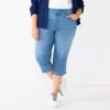 Plus Size Croft & Barrow® Pull-On Denim Capri -Croft & Barrow 5808562 Medium Wash