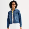 Women's Croft & Barrow® Button-Front Denim Jacket -Croft & Barrow 5809492 Medium Wash