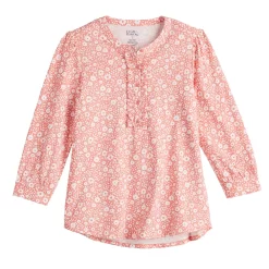 Women's Croft & Barrow® Ruffle Placket Henley Top -Croft & Barrow 5830874 ALT5