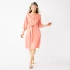 Women's Croft & Barrow® Splitneck Shirt Dress -Croft & Barrow 5835874 Pink