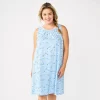 Plus Size Croft & Barrow® Sleeveless Cotton Nightgown 2 Plus Size Croft & Barrow® Sleeveless Cotton Nightgown -Croft & Barrow 5851219 Blue Flowers