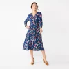 Women's Croft & Barrow® V-Neck Midi Dress -Croft & Barrow 5855106 Navy Paisley