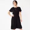 Women's Croft & Barrow® Flutter Sleeve Dress -Croft & Barrow 5929703 Black