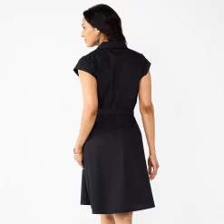 Women's Croft & Barrow® Eyelet Knot Waist Dress -Croft & Barrow 5932327 ALT