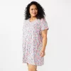 Plus Size Croft & Barrow® Short Sleeve V-Neck Sleepshirt -Croft & Barrow 5932421 Multi Floral