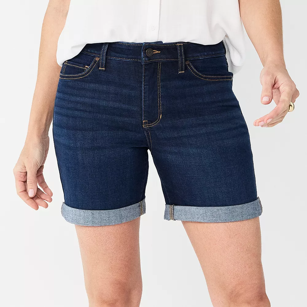 Women's Croft & Barrow® Functional Waist Denim Shorts 3 Women's Croft & Barrow® Functional Waist Denim Shorts