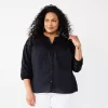 Plus Size Croft & Barrow® Eyelet Button Up Shirt 1 Plus Size Croft & Barrow® Eyelet Button Up Shirt -Croft & Barrow 5944749 Black
