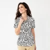 Women's Croft & Barrow® Woven Camp Shirt 2 Women's Croft & Barrow® Woven Camp Shirt -Croft & Barrow 5949460 Black Garden