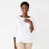 Women's Croft & Barrow® Boatneck Top 2 Women's Croft & Barrow® Boatneck Top -Croft & Barrow 6120225 White